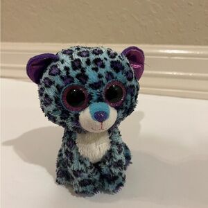 TY original blue and purple sparkle plush leopard